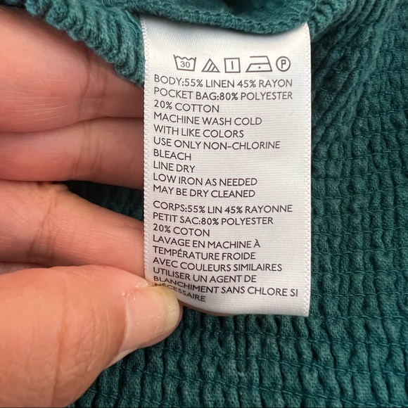 Urban Outfitters Green Strapless Ruffle Linen Jumpsuit A-22 - Picture 10 of 13